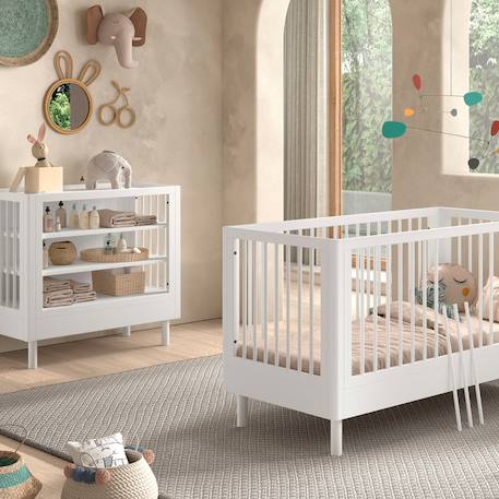 Table à langer bébé en hêtre massif aubane Blanc 4 - vertbaudet enfant 