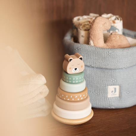 Panier de rangement cosy knit ivory (14 x 18 cm) Bleu+Ecru 4 - vertbaudet enfant 