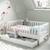 Petit lit enfant avec sommier en pin massif  suzon Blanc+Gris 5 - vertbaudet enfant 
