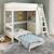 Lit mezzanine avec rangements et chauffeuse pin massif  colette Blanc 2 - vertbaudet enfant 