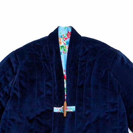 Veste chinoise    réversible fleurie   kim Bleu marine bleu turquoise+Bleu marine rouge 5 - vertbaudet enfant 