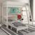 Lit mezzanine avec bureau et chauffeuse pin massif  colette Blanc 2 - vertbaudet enfant 