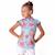 Blouse    fleurie  à col mao  annam Bleu turquoise rose fuchsia 5 - vertbaudet enfant 
