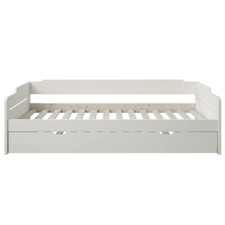 Lit avec lit gigogne et matelas pin massif  arthur Blanc 3 - vertbaudet enfant 