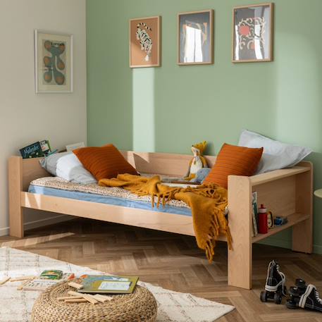 Lit banquette bois massif hêtre naturel  arsène Bois naturel 1 - vertbaudet enfant 