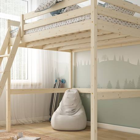 Lit mezzanine 2 places pin massif  isidore Blanc+Bois 8 - vertbaudet enfant 