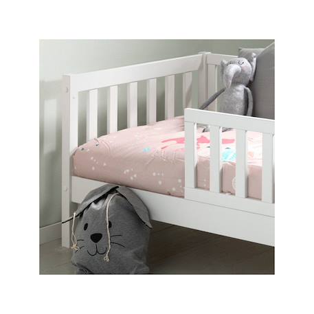 Petit lit enfant avec sommier en pin massif  suzon Blanc+Gris 2 - vertbaudet enfant 
