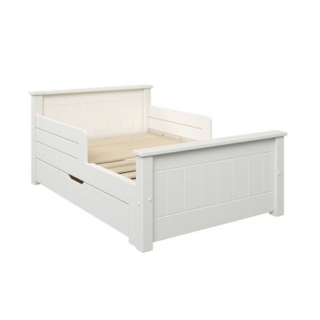 Lit évolutif avec tiroir pin massif arthur Blanc 2 - vertbaudet enfant 