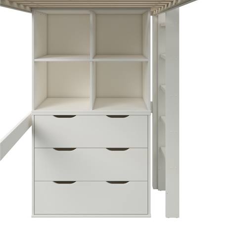 Lit mezzanine avec rangements et fauteuil convertible arthur Blanc+Blanc-bois 4 - vertbaudet enfant 