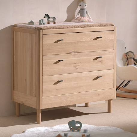 Commode 3 tiroirs en chêne massif  romane Bois naturel 2 - vertbaudet enfant 