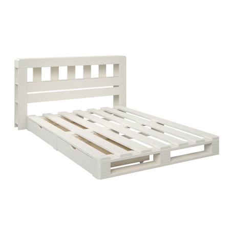 Lit palette avec tête de lit pin massif  siméon Blanc+Bois 3 - vertbaudet enfant 