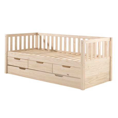 Lit tiroirs et lit gigogne pin massif naturel  axel Bois naturel 3 - vertbaudet enfant 