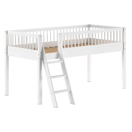 Lit mi-hauteur en hêtre massif  aubane Blanc 3 - vertbaudet enfant 