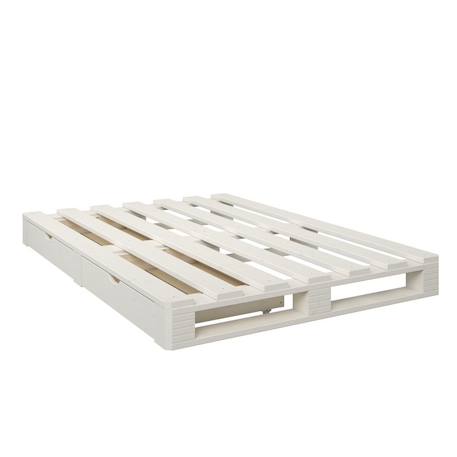 Lit palette avec tête de lit pin massif  siméon Blanc+Bois 4 - vertbaudet enfant 