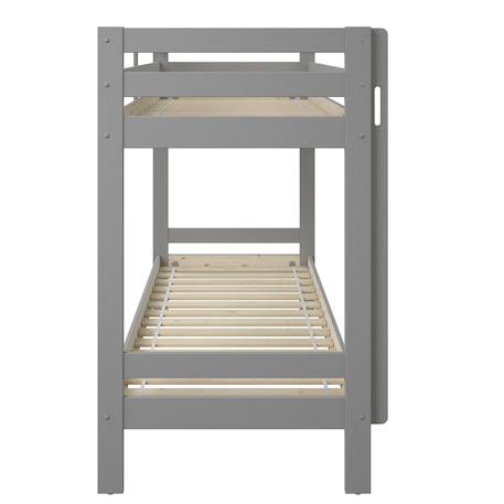 Lit superposé pin massif  basile Blanc+Gris 11 - vertbaudet enfant 