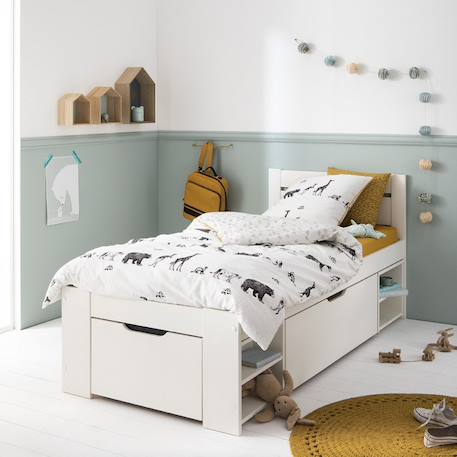 Lit multi-rangements pin massif  arthur Blanc 2 - vertbaudet enfant 