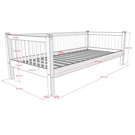 Lit banquette en hêtre massif  aubane Blanc 4 - vertbaudet enfant 
