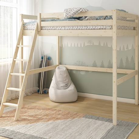 Lit mezzanine 2 places pin massif  isidore Blanc+Bois 7 - vertbaudet enfant 