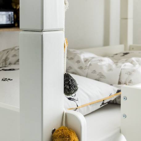 Lit superposé triple avec matelas pin massif  lilja Blanc 3 - vertbaudet enfant 