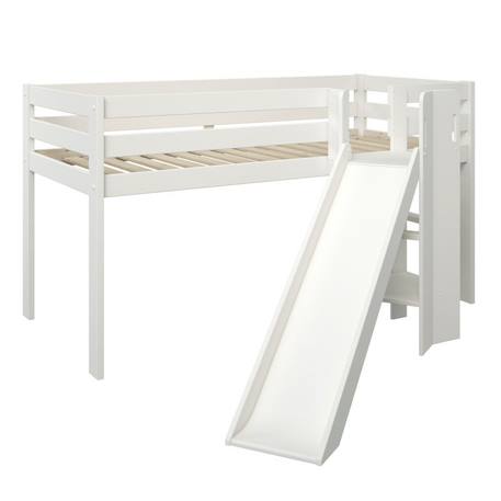 Lit mi-hauteur avec toboggan pin massif  basile Blanc 6 - vertbaudet enfant 