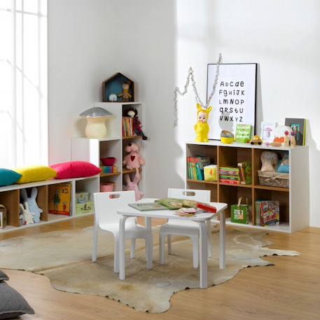6 cases de rangement effet bois  tom & apolline Ardoise+Blanc 11 - vertbaudet enfant 