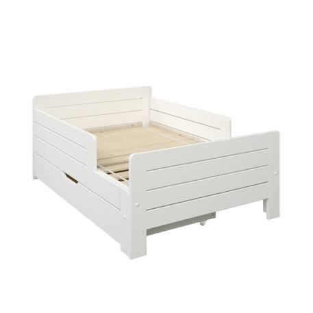 Lit évolutif avec tiroir pin massif  edouard Blanc+Bois 4 - vertbaudet enfant 
