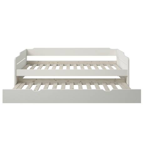 Lit avec lit gigogne et matelas pin massif  arthur Blanc 4 - vertbaudet enfant 