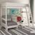 Lit mezzanine avec bureau et chauffeuse pin massif  colette Blanc 1 - vertbaudet enfant 