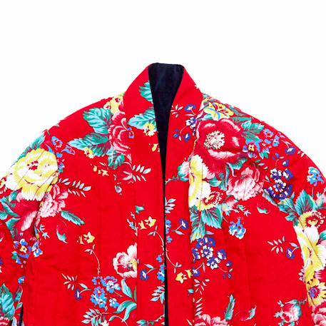Veste chinoise    réversible fleurie   kim Bleu marine bleu turquoise+Bleu marine rouge 11 - vertbaudet enfant 