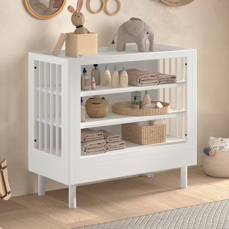 Table à langer bébé en hêtre massif aubane Blanc 2 - vertbaudet enfant 