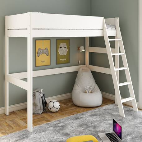 Lit mezzanine pin massif  colette Blanc 1 - vertbaudet enfant 