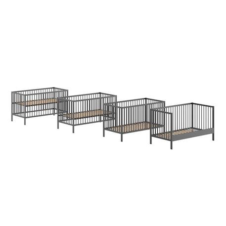 Lit bébé évolutif en hêtre massif  paola Blanc+Bois+Gris 15 - vertbaudet enfant 