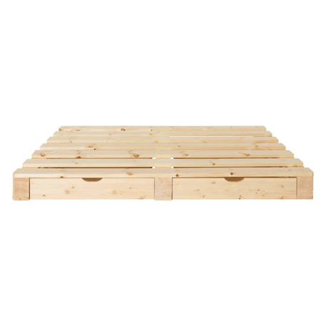 Lit palette avec tête de lit pin massif  siméon Blanc+Bois 12 - vertbaudet enfant 