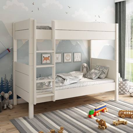 Lit superposé séparable pin massif achille Blanc 1 - vertbaudet enfant 