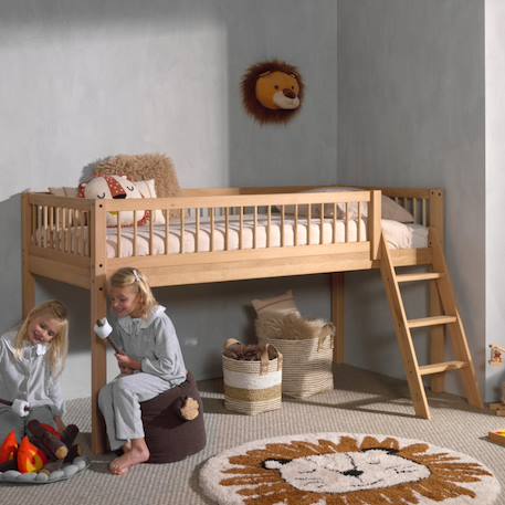 Lit mi-hauteur en chêne massif  romane Bois naturel 3 - vertbaudet enfant 