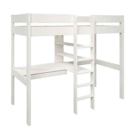 Lit mezzanine avec bureau pin massif  basile Blanc+Gris 5 - vertbaudet enfant 
