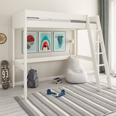 Lit mezzanine pin massif  edouard Blanc 1 - vertbaudet enfant 