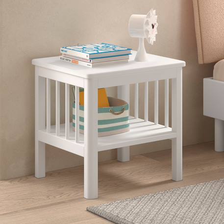 Table de chevet en hêtre massif aubane Blanc 1 - vertbaudet enfant 