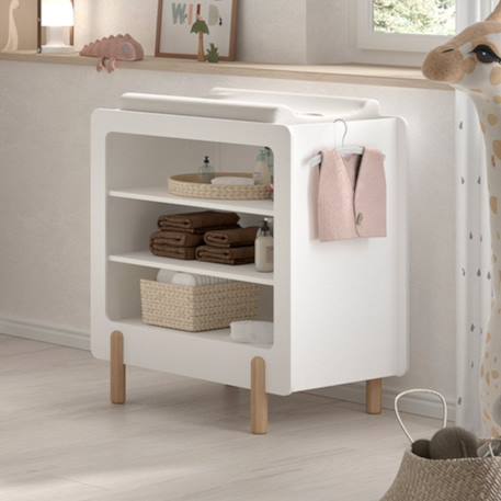 Table à langer pin massif et imitation bois hauteur  darius Blanc 1 - vertbaudet enfant 