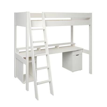 Lit mezzanine avec bureau pin massif  edouard Blanc 5 - vertbaudet enfant 
