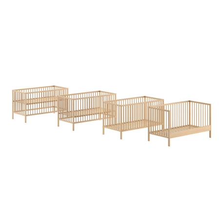 Lit bébé évolutif en hêtre massif  paola Blanc+Bois+Gris 9 - vertbaudet enfant 