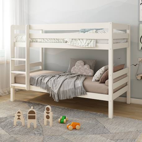 Lit superposé en pin massif  isidore Blanc+Bois 1 - vertbaudet enfant 