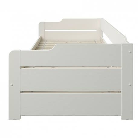 Lit avec lit gigogne et matelas pin massif  arthur Blanc 5 - vertbaudet enfant 