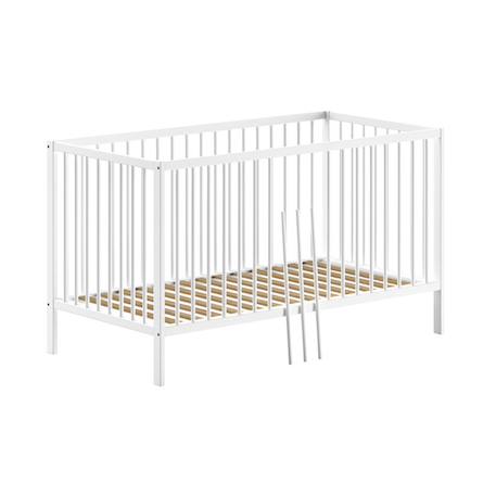 Lit bébé évolutif en hêtre massif  paola Blanc+Bois+Gris 4 - vertbaudet enfant 