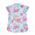 Blouse    fleurie  à col mao  annam Bleu turquoise rose fuchsia 4 - vertbaudet enfant 