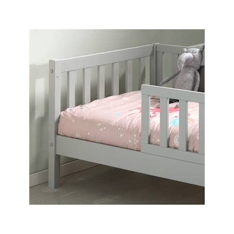 Petit lit enfant avec sommier en pin massif  suzon Blanc+Gris 8 - vertbaudet enfant 