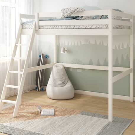 Lit mezzanine 2 places pin massif  isidore Blanc+Bois 1 - vertbaudet enfant 