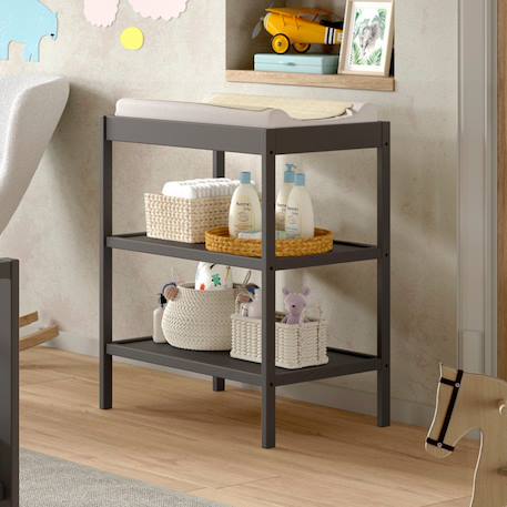 Table à langer en hêtre massif naturel  paola Blanc+Bois+Gris 7 - vertbaudet enfant 