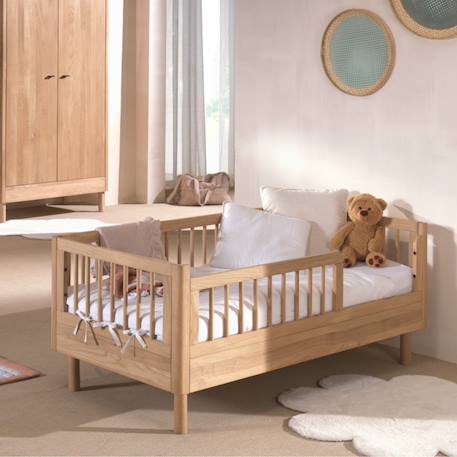 Petit lit enfant en chêne massif  romane Bois naturel 1 - vertbaudet enfant 