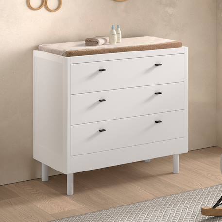 Commode 3 tiroirs en hêtre massif aubane Blanc 2 - vertbaudet enfant 